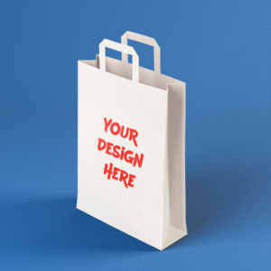 C115 - White Paper Bag with Flat Handle 25x30x14