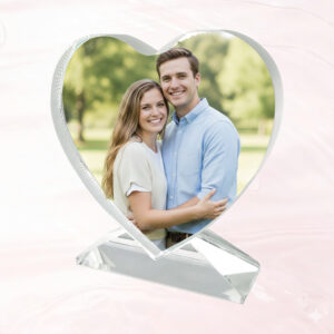 Crystal Desktop Decoration Sign personalized Plaques Custom Picture Frame - Heart